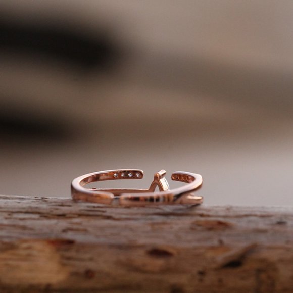 Rose Gold 925 Sterling Silver Beautiful Dainty and Elegant Teardrop Ring - Picture 4 of 11